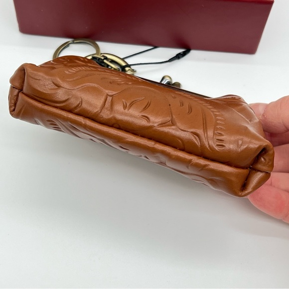 Patricia Nash Brown Embossed Leather Coin Purse - Picture 4 of 10